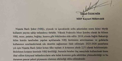 İsmail Özdemir’den şeker fabrikalarının sorunları hakkında soru önergesi