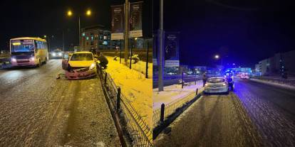 Kars'ta Gece İki Ayrı Kaza Meyadana Geldi