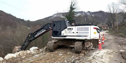 Anında müdahale edildi heyelanın izleri giderildi
