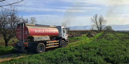 İznik’te rüzgarla birlikte sazlık yangını büyüyor
