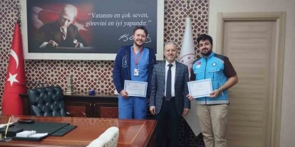 Çocuk acil doktorlarına teşekkür belgesi