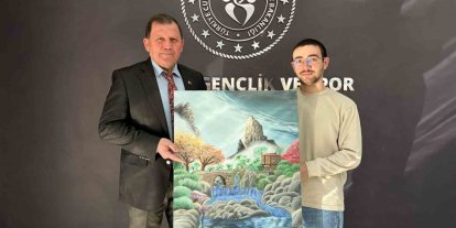 Şampiyon sporcudan Kabakcı’ya anlamlı hediye