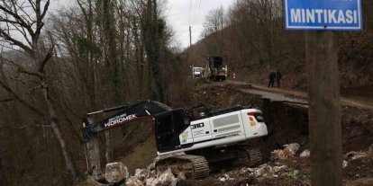 Heyelan bölgesinde çalışmalar sürüyor