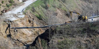 Ödemiş’te çöken yolda çalışmalar başladı
