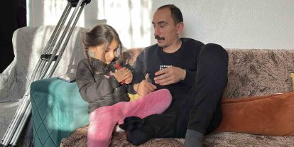 Çapa makinesi kaptırdığı bacağını kaybeden babanın en büyük isteği kızıyla birlikte gezebilmek