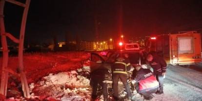 Buzlanma kazaya neden oldu, 1 yaralı