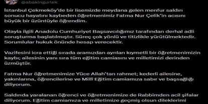 Bakan Gürlek: "(Öğretmen Fatma Nur Çelik) Olayla ilgili derhal adli soruşturma başlatılmıştır"