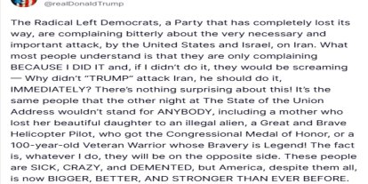 Trump’tan Demokratlara İran tepkisi: "Ne yaparsam yapayım karşısında olacaklar"