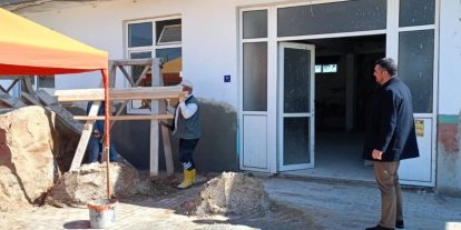 Germencik’te düğün salonları ve okul önünde bakım çalışması sürüyor
