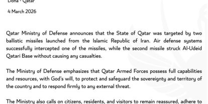 İran, Katar’daki ABD üssünü balistik füzeyle vurdu