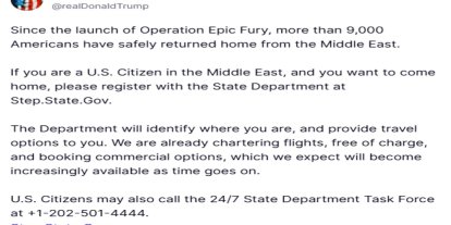 Trump: "9 bini aşkın Amerikalı Orta Doğu’dan tahliye edildi"