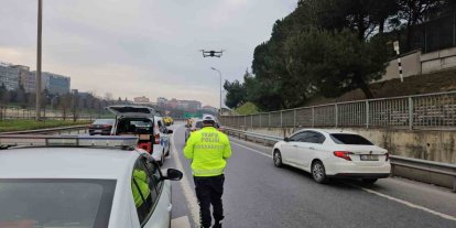 Sarıyer’de dron destekli "kaynak" denetimi: 10 sürücüye toplamda 93 bin lira ceza kesildi