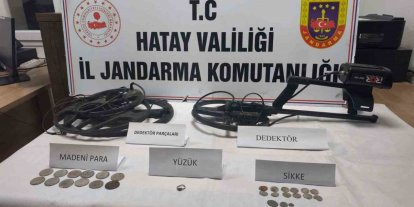 Hatay’da sikke ve yüzük ele geçirildi