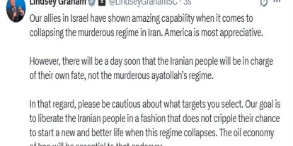 ABD’li senatör Lindsey Graham’dan İsrail’e "hedef" eleştirisi