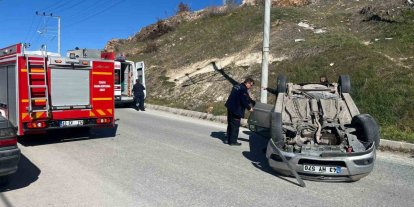 Kütahya’da otomobil takla attı: 1 yaralı