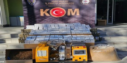 Uşak’ta çok sayıda kaçak makaron ve tütün ele geçirildi