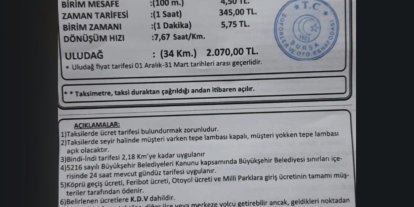 Bursa’da taksi ücretlerine zam: Yeni tarife belli oldu