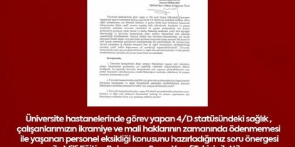 MHP’li Ersoy, üniversite hastanelerindeki mali sorunları TBMM gündemine taşıdı