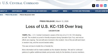 ABD ordusu, KC-135 tipi yakıt ikmal uçağının Irak’ta düştüğünü açıkladı