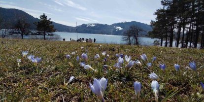 Abant’ta karların ardından bahar manzarası