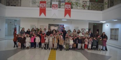 Miniklerden 112 Acil Çağrı Merkezi’ne ilgi