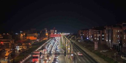 Polatlı’da bayram dönüşü oluşan trafik havadan görüntülendi