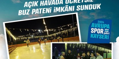 Büyükşehir’in açık hava buz pateni pisti bayramda 2 bin 820 kişiye hizmet verdi