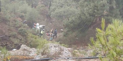 Şarampole uçan araçta 1 kişi öldü, 4 kişi yaralandı