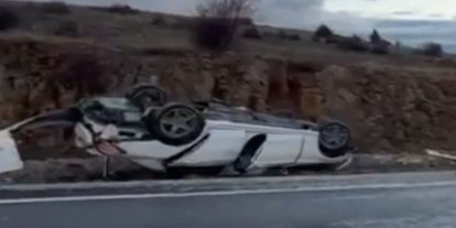 Konya’da otomobil devrildi: 4 yaralı