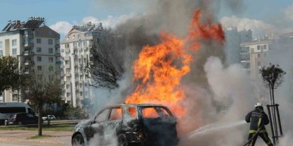 Alev topuna dönen araçtan kedisiyle birlikte son anda çıktı: Sahibinin omuzundan bir an olsun ayrılmadı