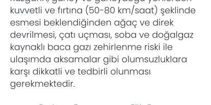 Denizli için kuvvetli rüzgar ve fırtına uyarısı yapıldı