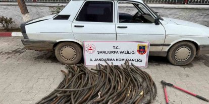 Kablo hırsızı suçüstü yakalandı