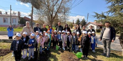 Vezirköprü’de minik eller fidan dikti