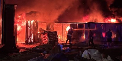 Erzincan’da işçi konteynerlerinde yangın paniği