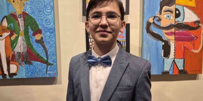 12 yaşındaki Egemen’in resim sergisi