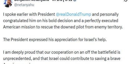 Netanyahu’dan Trump’a kurtarma operasyonu tebriği