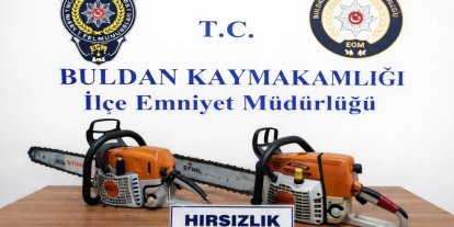 100 bin liralık motorlu testereleri çalan hırsızlar polisten kaçamadı