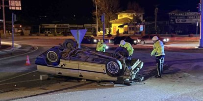 Çorum’da iki otomobil çarpıştı: 1 yaralı