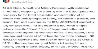 ABD Başkanı Trump’tan İran’a yeniden saldırı uyarısı: "Nükleer silah olmayacak ve Hürmüz Boğazı açık olacak"