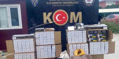 Didim’de 195 bin 900 adet doldurulmuş makaron ele geçirildi