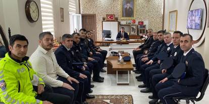 Arpaçay Emniyet mensuplarından Kaymakam Akköz’e ziyaret