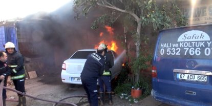 15 gün önce taşıdığı işyeri gözlerinin önünde küle döndü