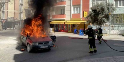Tekirdağ’da korku dolu anlar: LPG’li otomobil alev topuna döndü