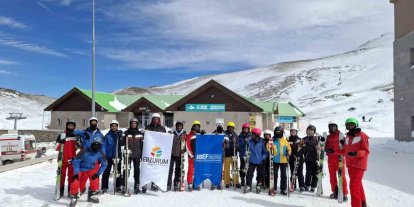 Onlarca ülkeden öğrenci kayakla tanıştı