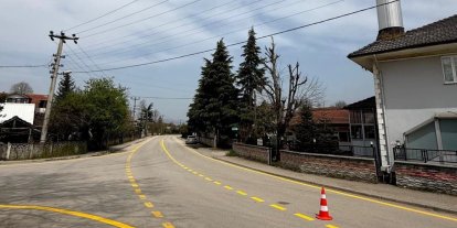 Çalıcuma Köyü’nde yol çizgi çalışmaları tamamlandı