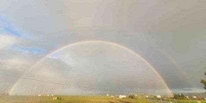 Siirt’te yağmur sonrası oluşan gökkuşağı mest etti