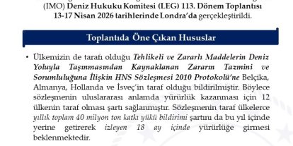 Uluslararası Denizcilik Örgütü Deniz Hukuku Komitesi’nin 113. Dönem Toplantısı Londra’da yapıldı