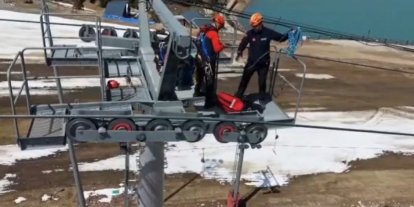Ergan Dağı’nda teleferik kurtarma tatbikatı