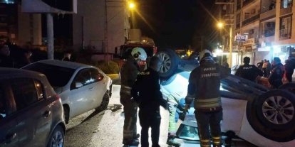 Arsuz’da ters dönen otomobilin sürücüsü yaralandı