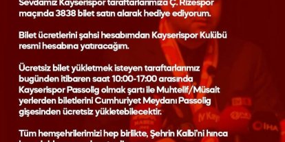 Milletvekili Ersoy’dan Kayserispor taraftarına destek